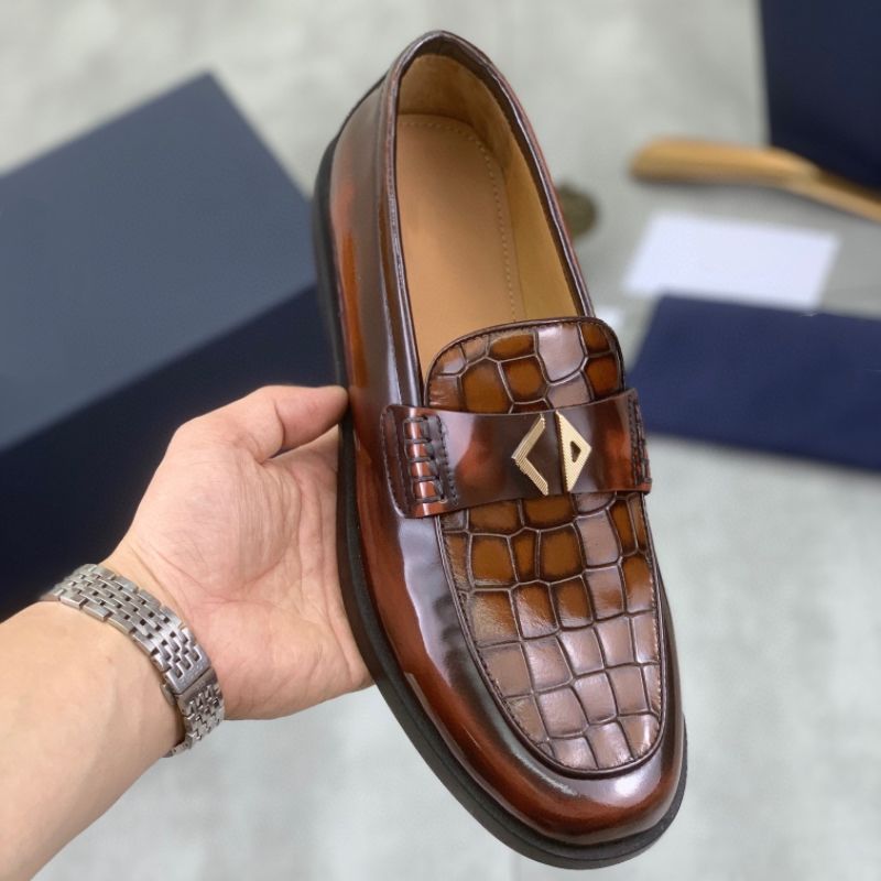 Spring And Summer Breathable Genuine Loafers For Men High-End Business Casual Slip-On Leather Fashionable Elegant Single_vogvips.com