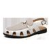 Large Size Fisherman Leather British Summer Breathable Hollow Out Men's Shoes Buckle Formal Sandals_vogvips.com