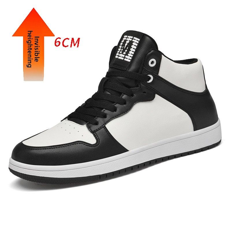 Invisible Heightening Casual Board Shoes White High-top Shoes Men's Board Shoes_vogvips.com