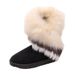 Women's Shoes Plus Size Furry Snow Boots For Women, New Winter Style, Imitation Fox Fur, Warm Mid Calf Boots, Women's Cotton Boots_vogvips.com