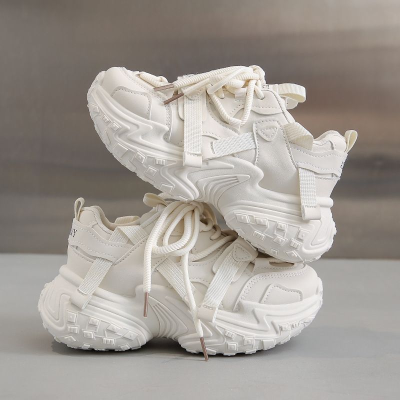 Autumn Women's Chunky Dad Shoes - Style Thick-Sole Sneakers | Breathable Running & Casual Shoes With 4cm Height Increase FB9905-1_vogvips.com