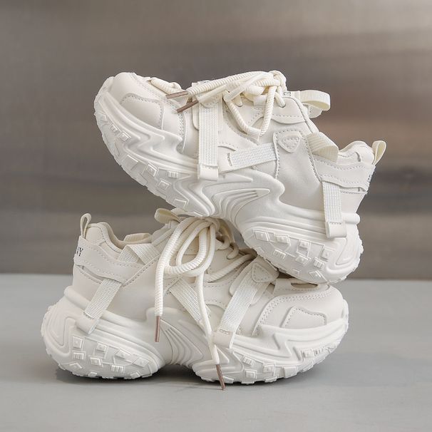 Autumn Women's Chunky Dad Shoes - Style Thick-Sole Sneakers | Breathable Running & Casual Shoes With 4cm Height Increase FB9905-1_vogvips.com