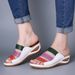 Cross-border Foreign Trade 2023 Summer New European And American Style Wedge Heel Color-blocked One-strap Women's_vogvips.com