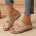 Breathable Thick Bottom Slope Heel Fish Mouth Cool Slippers For Women 2025 New Style Belt Buckle Large Size Outerwear_vogvips.com