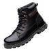 Martin Boots Men's High-top Wind First-layer Tooling Boots Inner Height-increasing Tide Boots Black Leather Boots Men's Shoes_vogvips.com