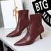 SEVEN BIG TREES Women's Pointed Toe Stiletto Boots - Slim Fit Retro Ankle Boots With Side Zipper, Stretchy Nappa Leather, High Heel (6-8cm)_vogvips.com