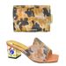 Casual Square Head Chunky Heel Wear Sandals With The Same Style Camouflage Graffiti Stick Diamond Handbag Set_vogvips.com
