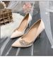Champagne Burgundy Crystal Embellished High Heel Wedding Shoes For Women New Style Bridesmaid Xiuhe Shoes_vogvips.com