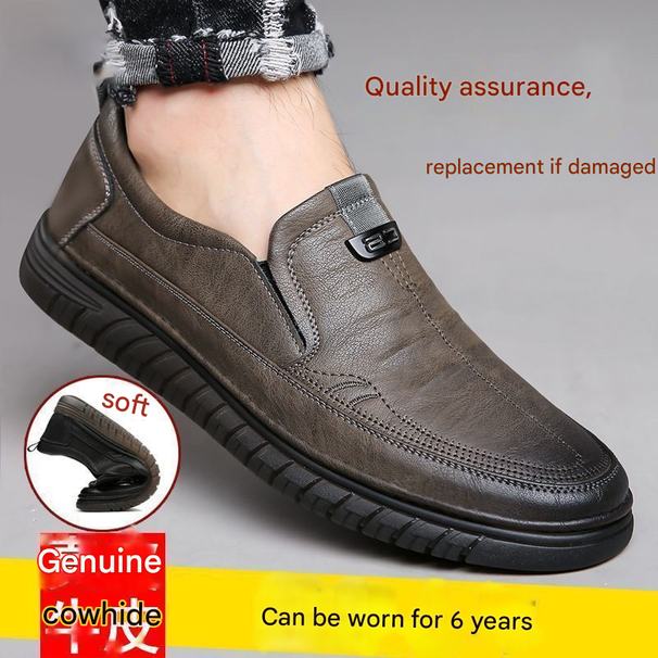 Euro Step 100% Genuine Leather Soft Sole Slip-On Casual For Men New Breathable Driving Shoes_vogvips.com