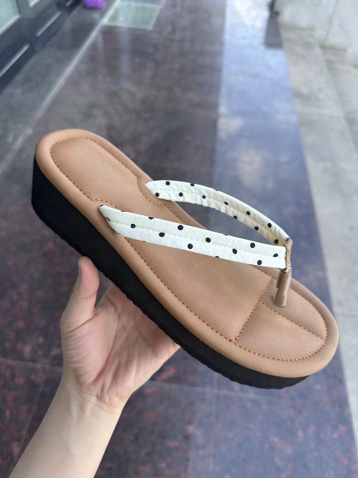 Summer New Style Platform Wedge Sandals, Flip Flops, Plus Size, Casual, For Women_vogvips.com