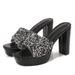 2025 Ladies Bohemian New Fashionable Rhinestone Slippers Korean Version Thick Soled High-heeled Women's Shoes_vogvips.com
