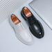 Business British Style Korean New Height Increasing Thick Sole Lace-up White Leather Men's Shoes_vogvips.com