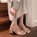 Women's Summer Outdoor Slippers 2025 New Trendy Rhinestone Shoes Fashion Chunky High Heels Mid Heel One-Strap Sandals_vogvips.com