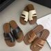 Minimalist Style Toe-Open Outdoor Slippers For Women 2026 New Summer Korean Retro Vacation Slip-On Roman Sandals_vogvips.com