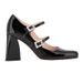 2026 Spring New Mary Jane With Chunky Toe, High Heel, Square Buckle, Rhinestone, Patent Leather Women's Shoes_vogvips.com