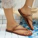 2025 New Cross-Border JiuMao Fairy-Style Thong-Strap Sandals, Fashionable And Versatile Flat Beach Non-Slip Sandals_vogvips.com