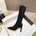 Over-the-Knee Women's 2025 New Autumn Winter High Heels Long Pointed Toe Chunky Heel Mid-Calf Boots_vogvips.com