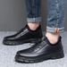 New Trend Business Casual Soft Sole Breathable Lightweight Korean Style British Leather Men's Shoes_vogvips.com