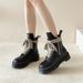 Women's Martin In British Style, 2025 New Model, Thin Design, Height-increasing Biker With Laces, Trendy Thick-soled_vogvips.com