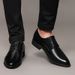 Youth Korean-style British Leather For Men, Business Formal Wedding Shoes, Pointed-toe Lace-up Men's With Internal_vogvips.com