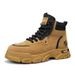 European Warm Series Autumn Winter Leather Fahion New Round Toe Height-Increaing Lace-Up Outdoor Sport Motorcycle Yellow Martin Men'_vogvips.com