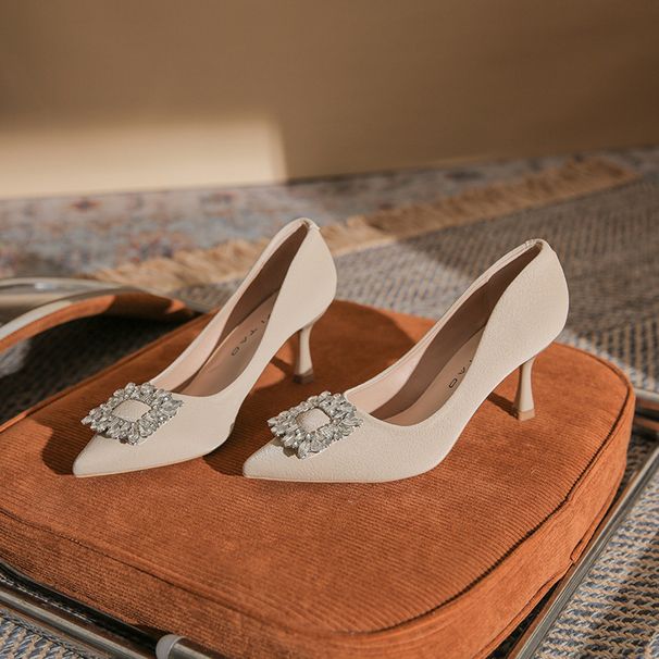 French-style High-heeled For Women, 2026 Spring-summer New Model, Elegant Soft Leather, Non-abrasive, Pointed Toe, Thin_vogvips.com