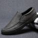 European Warm Series Leather Casual Loafers Slip-On Sneakers Lazy Korean Style Low-Cut Men's Cotton Shoes_vogvips.com
