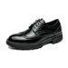 Euro Step Summer Leather Casual Business Formal British Brogue Pattern Suit Men's Thick Sole Trendy Shoes_vogvips.com