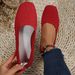Breathable Knit Slip-On Flats For Women – Lightweight Square-Toe Casual Shoes With Mesh Lining, Soft Rubber Sole (Black, Sky Blue, Red, Khaki, Mint)_vogvips.com