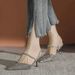 Rhinestone Two-way Sandals For Women, 2026 Spring-summer New Style, Pointed Toe Hollow Single Shoes, Elegant Stiletto_vogvips.com