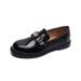 Small Gold Coin Loafers Women's Retro Autumn And Winter Thick-soled Small Leather Shoes Soft-soled Thick-heeled Single Shoes_vogvips.com