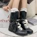 Women's Soft Leather Retro Lace-Up Ankle Boots With Low Block Heel For Autumn Winter Spring Mid Calf Motorcycle Boots, Martin Ankle Boots_vogvips.com