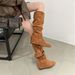 2025 Autumn New French Style Hidden Heel Over-the-Knee Slouch Long Women's Shoes Suede Slim Fashion Boots_vogvips.com