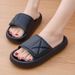 Men's Thick-Soled Slip-On Slippers, Women's Summer Outer Wear Slippers, Home Soft-Soled Couples' Coconut Casual Velcro Wide-Foot Beach Bread Slippers_vogvips.com