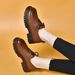 Round Toe Small For Women 2024 Top Layer Cowhide Lace-up Flats All-season Shoes Comfortable Soft Leather Loafers_vogvips.com