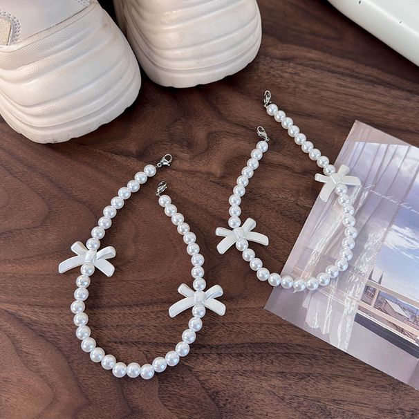 Bowknot Pearl Heel Shoe Chain Suitable For Casual Sports Shoes Canvas Shoes DIY Accessories Detachable Shoe Buckle_vogvips.com