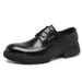 Euro Step New Men's Suit Leather Autumn British Style Business Formal Brogue Thick Casual Shoes Soft Sole Black_vogvips.com