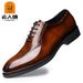 European Warm Series Elderly Autumn Winter Fleece-Lined Men's Business Formal Versatile Shiny Pointed Lace-Up Leather Shoes 9A802_vogvips.com