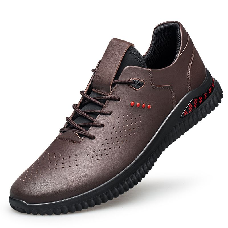Casual Leather Shoes First Layer Men's Single Shoes Breathable Low Top Men's Shoes Board Shoes_vogvips.com