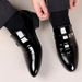 Brand New PU Leather Men Casual Business Office Work Shoes for Male Party Wedding Oxfords Point Toe Loafers_vogvips.com