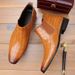 Men's Chelsea Boots Square Head Shoes Men's Shoes Cowboy Boots Vintage Martin Boots Men's_vogvips.com
