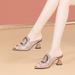 Rhinetone For Women 2024 Summer New Style Medium Thick Elegant High Heel Slipper Women' Shoe Outdoor Peep Toe_vogvips.com