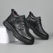 New Martin For Men, British High Top Shoes With Plush Insulation, Thick Sole, Casual Leather Boots, Work Clothes Shoes,_vogvips.com