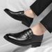 Men's Leather Low-top Slip-on Buckle Large Size Business Casual Trendy Shoes_vogvips.com