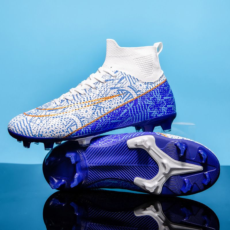 Soccer Shoes Football Shoes High Top Long Nails Black Student Professional Training Shoes Nails Large Size Children's Football Shoes_vogvips.com