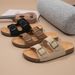 Lulangsen Women's Summer Sandals Square Buckle Casual Comfortable Non Slip Straps Versatile Style_vogvips.com