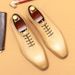 Green leather shoes for men niche whole leather Oxford shoes business formal wear Men's shoes_vogvips.com