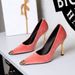 Women's Stiletto Heel Pumps Style Banquet Metallic Iron Toe Fashion Suede Pointed Toe Low Mouth Slip On Stiletto Heels Comfortable Single Shoes_vogvips.com