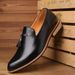 Euro Step Casual Large Size Slip-On Loafers Fashionable Barber One-Step Trendy Wear-Resistant Men's Shoes_vogvips.com