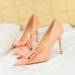 Elegant Satin Pointed-Toe High Heels With Bow Detail - Women's Formal Party Shoes In Multiple Colors & Sizes High Heel Women's Shoes_vogvips.com